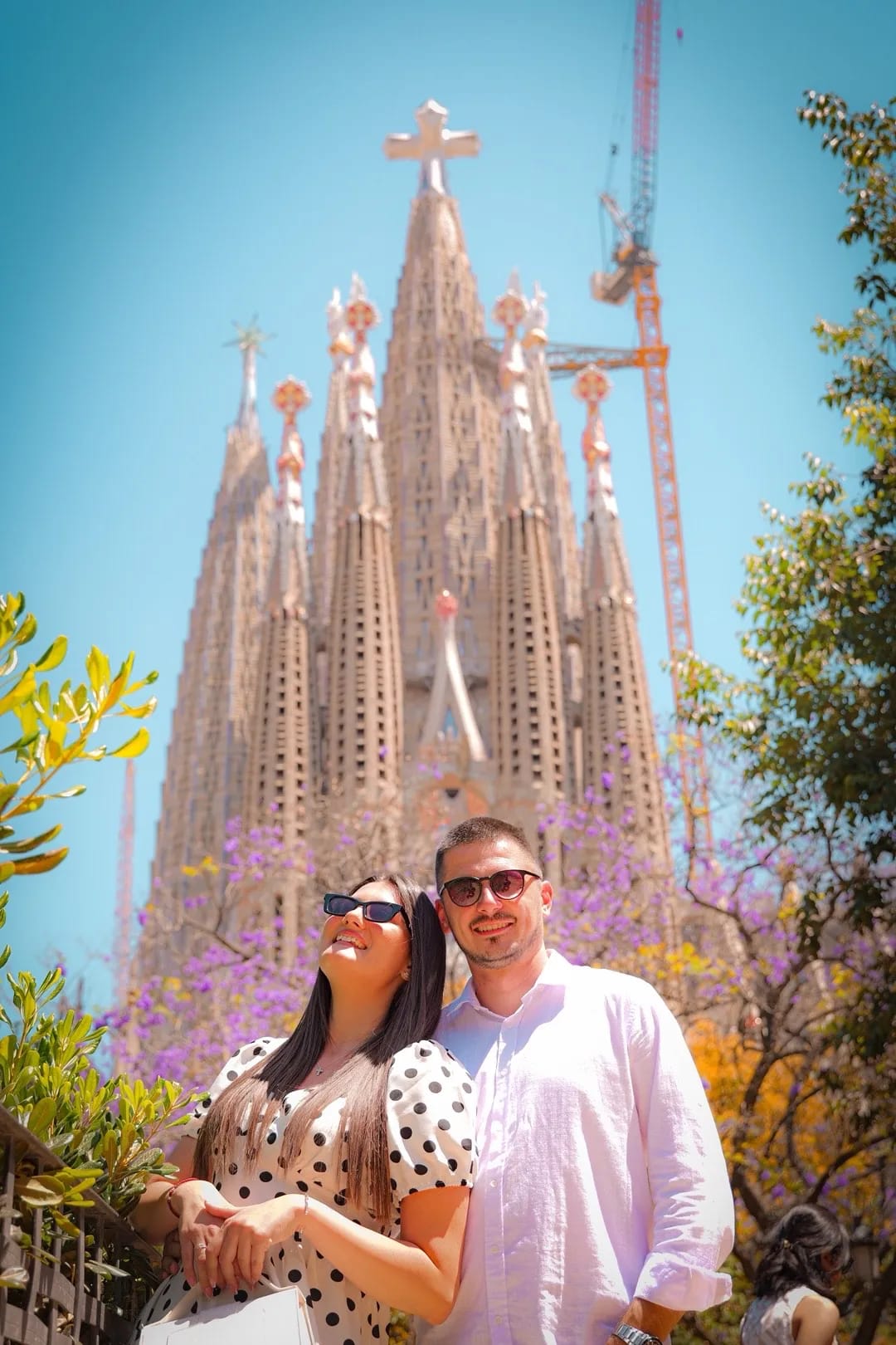 Couple portrait near Sagrada Família